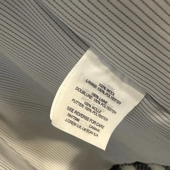 J. Crew Black and White Checkered Pea Coat with Gold Buttons - Picture 5 of 7